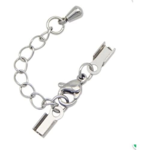 5pcs/lot Leather cord Lobster clasp Tail chain Alloy Flat Buddha Beads For DIY bracelet Jewelry Making fg5d