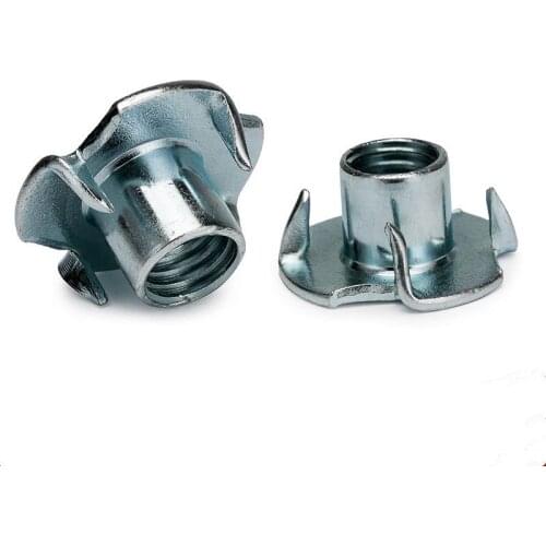 M4 M5 M6 M8 Blue zink plating vier-klauw moer board ingelegd moer meubels vier-klauw schroef