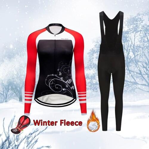 Fashion Winer Cycling Clothing Women 2021 Warm Thermal Fleece Bicycle Clothes MTB Suit Female Road Bike Clothing Dress Shirt Kit
