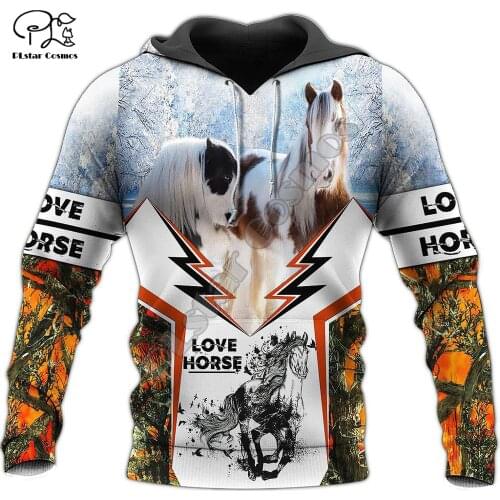 PLstar Cosmos Horse Tattoo Animal Funny Streetwear Harajuku Trucksuit Autumn Sweatshirt 3DPrint Men/Women Pullover Hoodies D-5