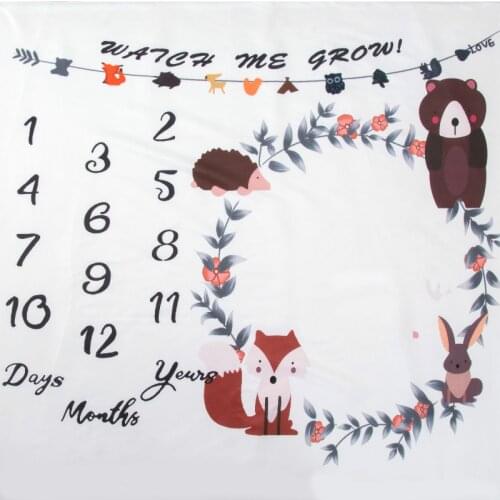 2021 New Baby Milestone Blanket Monthly Lion Cloth Growth Gift Photography Infant Blankets Newborns Animal Background Props