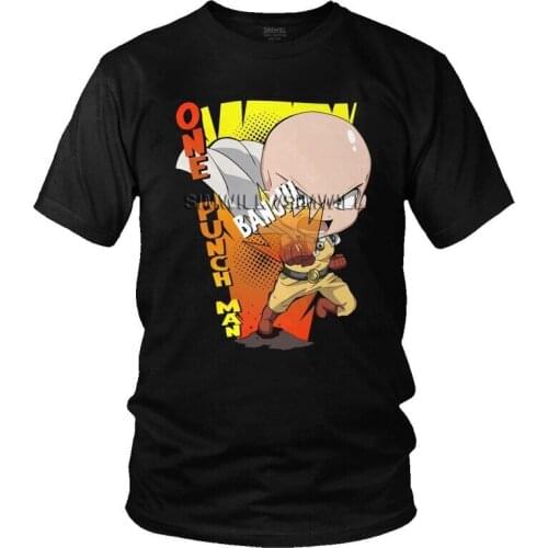 One Punch Man T Shirts Men Short Sleeve 100% Cotton T-shirts Saitama Chibi Tee Tops Novelty Tshirts Gift