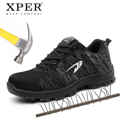 Autumn Winter Men Safety Work Shoes Anti-smashing Non-slip Reflective Protective Shoes Casual Women Sneakers Warm Plush #XP070