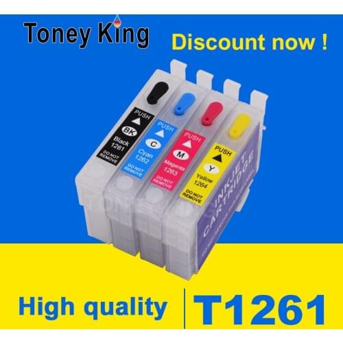 Toney King T1261 Refillable Ink Cartridge For Epson Stylus NX330 430 Workforce 520 60 435 545 630 633 635 645 840 845 Printer