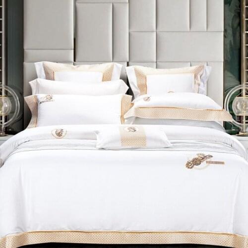 1000TC Cotton Bedlinen palace embroidery bedlinen bedcover pine cactus duvet cover pillowcase bedding set Bed Set