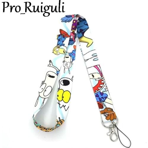 100pcs Rockos modern life Neck Strap Lanyard keychain Mobile Phone Strap ID Badge Holder Rope Key Chain Keyring Accessory Gift