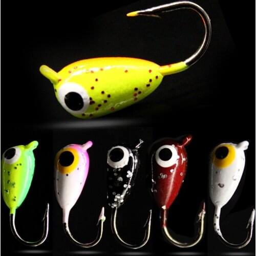 WALK FISH 6Pcs/Lot 18mm 1.9g Winter Ice Fishing Lures Jig Drop Shape Mini Metal Lures Mini Sinking Lead Head Hook Hard Bait