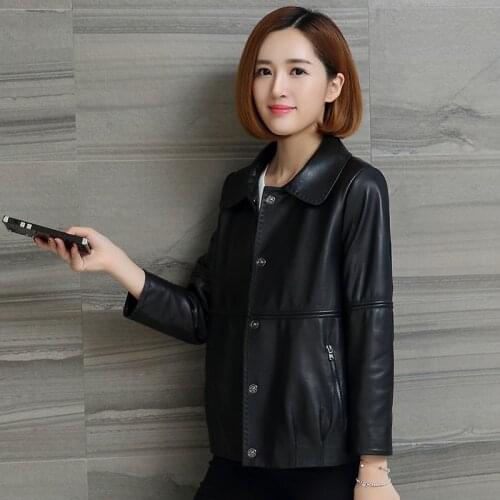 Genuine Leather Jacket Women Short Coat Female Autumn Winter Korean Coats and Jackets Women Sheepskin Coat Mujer Chaqueta Zjt591