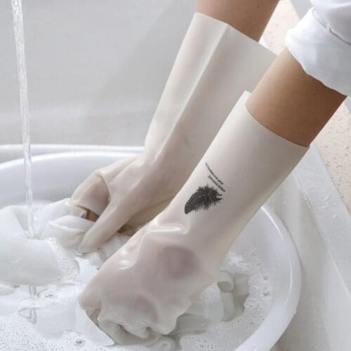 Dishwashing gloves womens waterproof rubber thin kitchen durable washing clothes washing rubber cleaning household gloves
