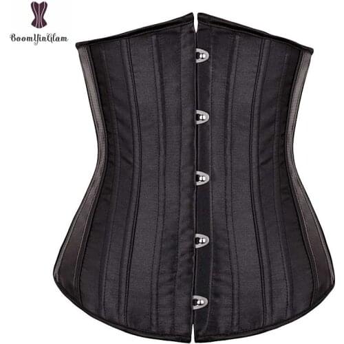 Gothic Corset Women Underbust Sexy Outwear Bustier Waist Bondage Corset Classical Black And Cream Waist Trainer With Steel Bone