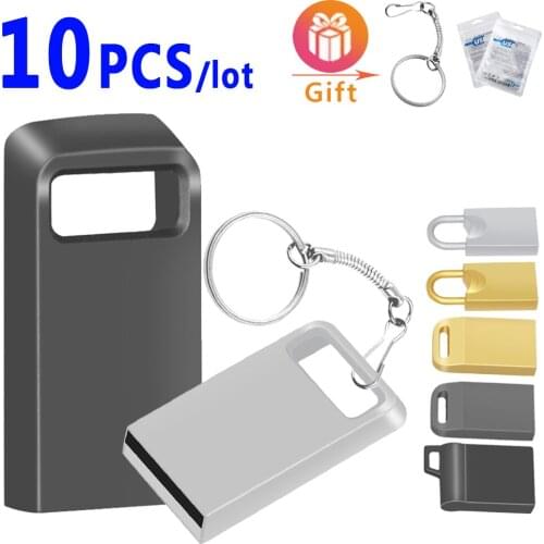 10pcs/lot New Super Mini Metal Usb Flash Drive 4G 8G 16G Pen Drive 32GB High Speed Memory Stick U Disk 64G Pendrive 2.0 Memoria