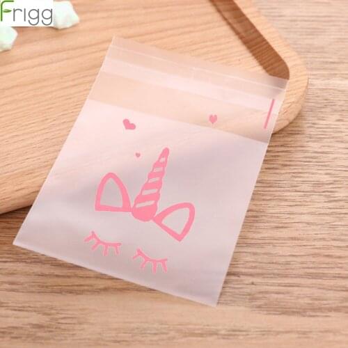 Frigg 100PCS Unicorn Cookie Candy Gift Bags Wedding Birthday Party Decor Unicorn Party Favor Kids Unicornio Fiesta Supplies