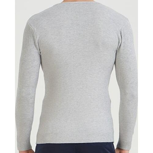 2020 Casual Slim Fit Pullover Men Sweater Solid Elastic Thin O-neck Sweaters Mens Autumn Winter Underwear Pull Knit Jersey Grey