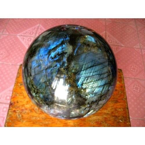 30.94lb AAA HUGE NATURAL Labradorite quartz crystal sphere ball healing RR