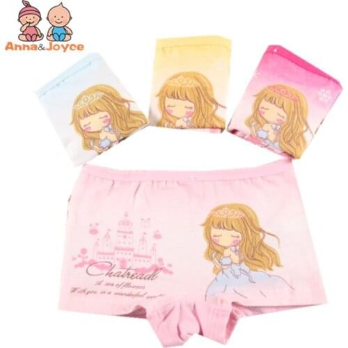 4pcs/Lot Children Girls Boxer Gift Underwear Kids Fashion Character Boxer Brief Infant Baby Girl Panties 2-9Y JP-TNN0128