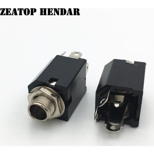 50Pcs 6.35mm 1/4" 3 Foot Mono Female Socket Audio Microphone / Guitar Jack Panel Mount Solder Connector