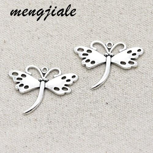 MENGJIALE 20pcs/lot Cute Dragonfly Charms pendant for Mothers Day Gifts 36*29mm