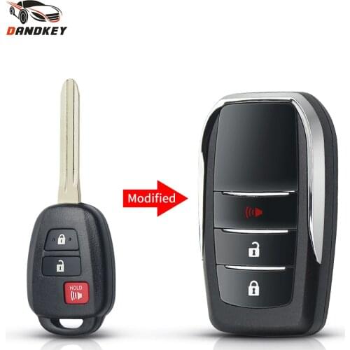 Dandkey Replacement Modified Flip Folding Car Remote Key Shell For Toyota YARIS VIOS Prado Blank Key Case Uncut Toy43 Blade