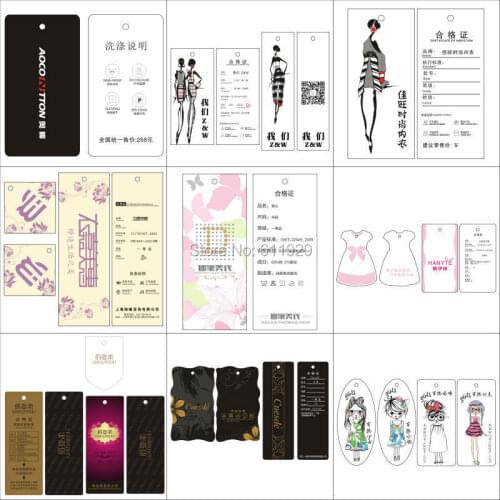 Shape cutting hang tags/clothing custom hang tag/garment printed tags/clothing labels/cardboard paper tags 1000 pcs a lot