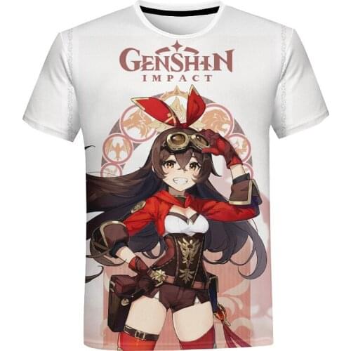 Genshin Impact 3D Printed T-Shirts Anime Game Character Cute Streetwear Men Women Fashion Oversized T Shirts Boys Kids Tees Tops