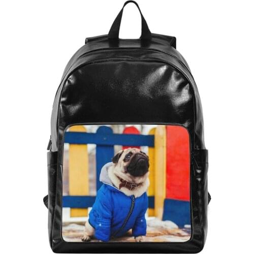 New high quality bulldog print Women Backpacks Fashion Teenager Girls School bags canvas Mochila Zipper Students Shoulders bag