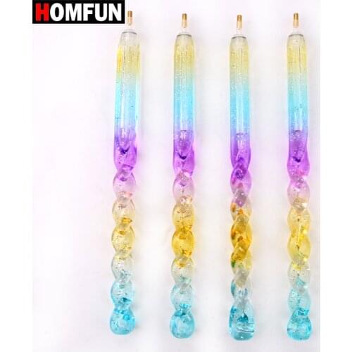 HOMFUN Diamond Painting Point Drill Pen Tool 5D DIY Diamond Embroidery Cross Stitch Colorful Rhinestone Point pen Tools Gift
