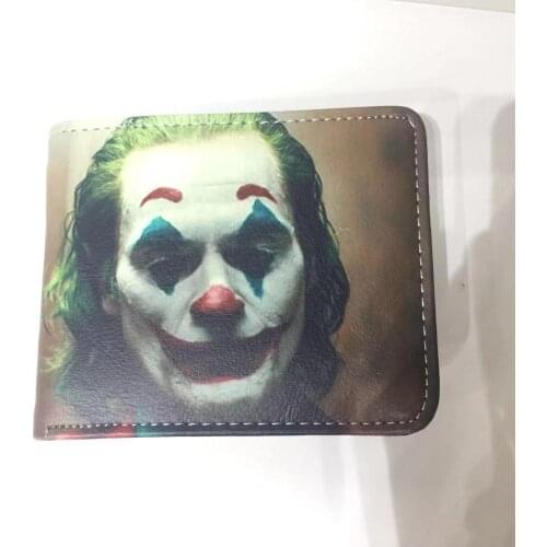 Joker Wallets Hot New Style Leather Purse Cartoon Comics Boy Girl Creative Gift Harlequin Joker Cosplay Wallet with Coin Pocket