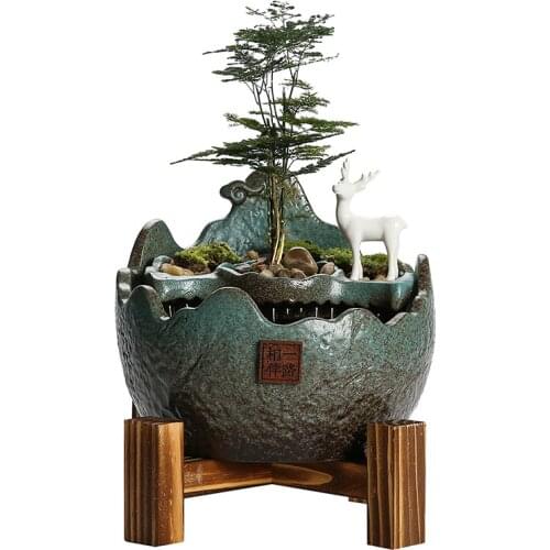Ceramic Water Fountain Home Living Room Decoration Office Desktop Geomancy Decoration Lucky Gift home accessories