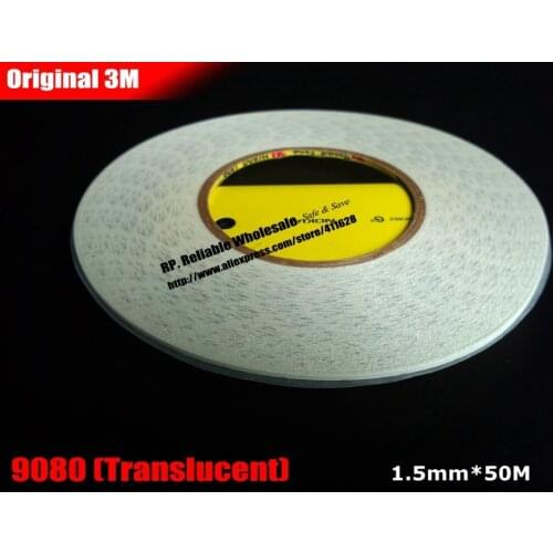 1.5mm*50M) 3M 9080 Double Sided Adhesive White Glue Tape for iphone Samsung Huawei Tablet Cell Repair