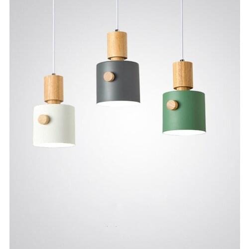 Nordic Indoor Pendant Lights Fixture Bedroom Kitchen Dining Room Hanging Lamp Suspension Lighting Wood Home Decoration Luminaire