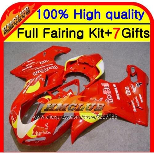 Body For DUCATI 848 1098 1198 S R 07-11 NEW Red yellow 1198S 8HM59 07 08 09 10 11 NEW red 2007 2008 2009 2010 2011 HOT Fairing