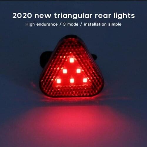 Red Triangle bike Taillight Triple Flash Mode Waterproof Headlight Bicycle Mountain Bike Helmet Lamp Safety Warning Light