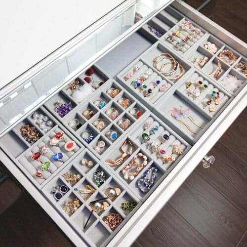 Jewelry Tray Earrings Necklace Accessories Box Tray Head Rope Earrings Ear Clip Display Large-Capacity Hair Clip Receiving Box