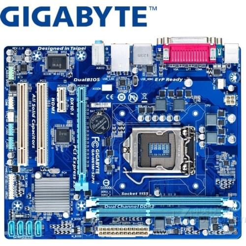 GIGABYTE GA-H61M-S2PH Desktop Motherboard H61 Socket LGA 1155 i3 i5 i7 DDR3 16G uATX UEFI BIOS Original H61M-S2PH Used Mainboard