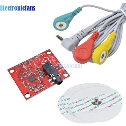 1 Set Diy Kit AD8232 Ecg Module Ecg Measurement Pulse Heart Ecg Monitoring Sensor Module AD8232 Monitor Kit for Arduino