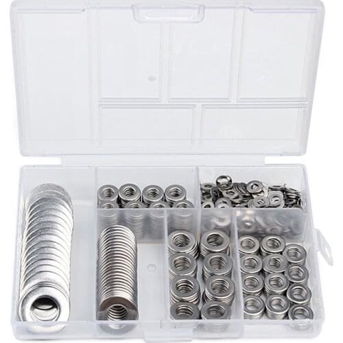 660Pcs M3 M4 M5 M6 M8 M10 Stainless Steel Washer Plain Washer Kit Screw Fastener Hardware Sump Plug General Repair Seal Ring Set