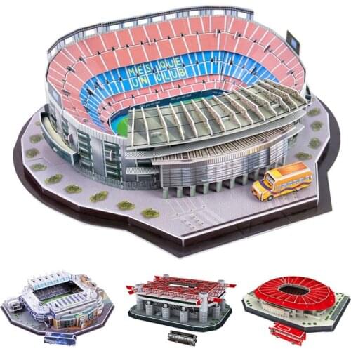 New 7 Style 3D Puzzle Football Field Football Building Stadiums Puzzle For Childrens Funny Puzzle DIY Assembly Toys And Gifts