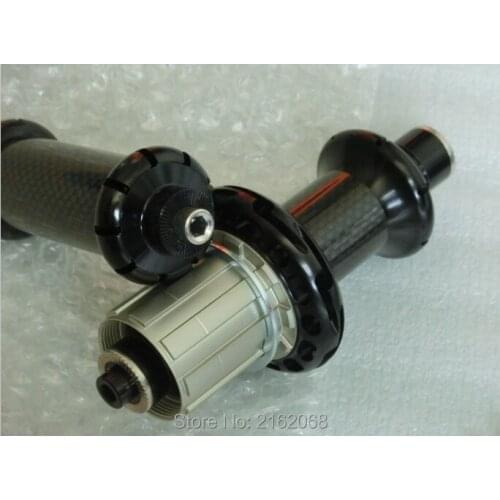 New Powerway R36 Road bicycle alloy carbon fibre hubs with skewers Road bike parts lightest 20/24 hole black red color Free ship