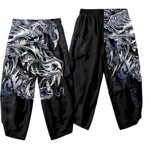 New Summer National Tide Hip-hop Casual Pants Tuned Down the Dragon Element Loose Fashion Printed Cropped Trousers