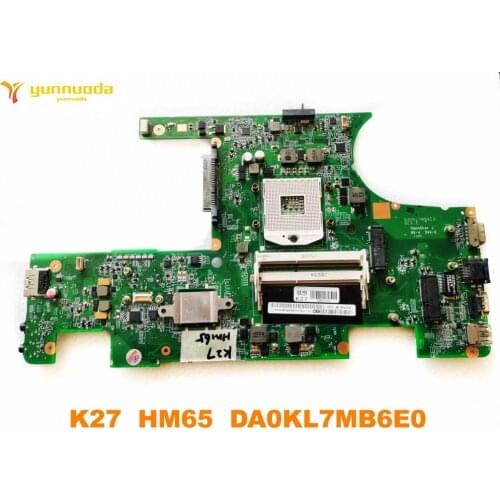 Original for Lenovo K27 laptop motherboard K27 HM65 DA0KL7MB6E0 tested good free shipping