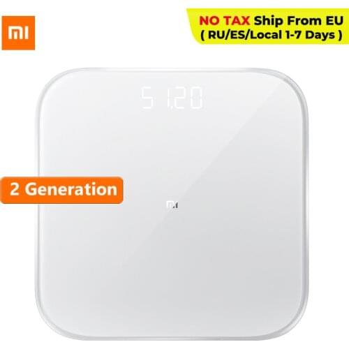 Original Xiaomi Mijia Smart Weighing Scale 2 Bluetooth 5.0 LED Precision Weight Scale Mifit APP Fitness Household Smart Home