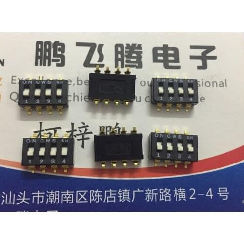 Original new 100% CWS-0402MB dial switch 4-bit piano key type flat dial SMD spacing 2.54MM