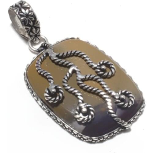 Genuine Jasper Pendant Hand made Women Lady Fine Jewelry gift, 54 mm, P9670