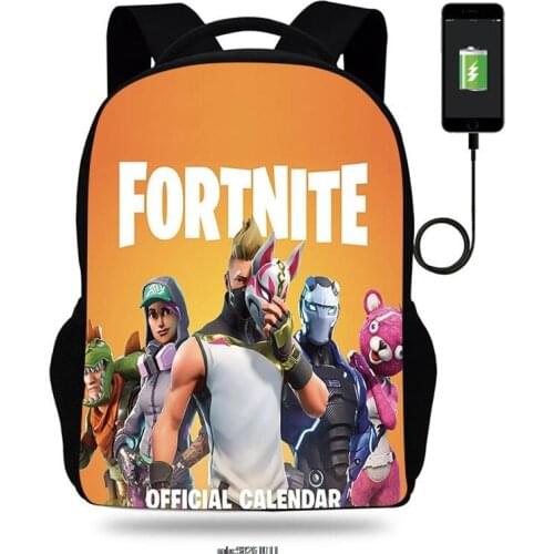 USB Charging Backpacks Fortnite Backpack Teenage Boys Girls Student School Bags Children Shoulder Bags Daily Bag