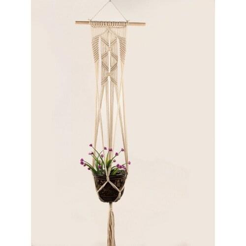Horticultural greening flowerpot hemp rope hanging net flowerpot hanging basket hanging basket handwoven fine cotton rope