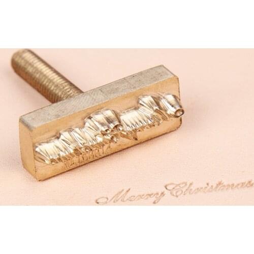WUTA "Merry Christmas"Words Brass Stamp Leather Carving Punches Saddle Making Brass Letter DIY Leather Stamp CNC Engraving Mold