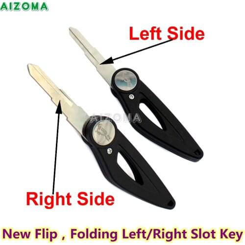 Replacement Motorcycles Uncut Flip Folding Key Right & Left Slot Blank Blade Key For Honda Suzuki Yamaha Kawasaki BMW Scooter