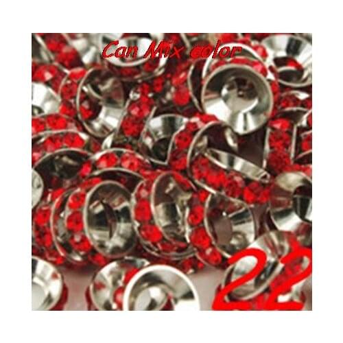 Mixed wghr45 Spacer Charm Wheel Beads Fit European Bracelet Rhinestone Loose Round neccklace diy bead crystal
