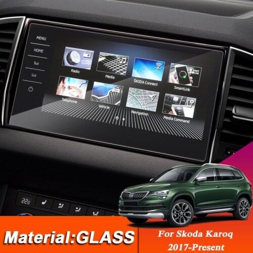 Car Styling TPU Dashboard Display GPS Navigation Screen Glass Protective Film Sticker For Skoda Karoq 2017-Present Accessories