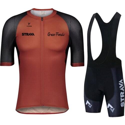 Strava Pro Team Custom Bicycle Jersey Suit Mens Cycling Clothing Kit Maillot Ciclismo Road Bike Set Bib Shorts Ropa De Hombre